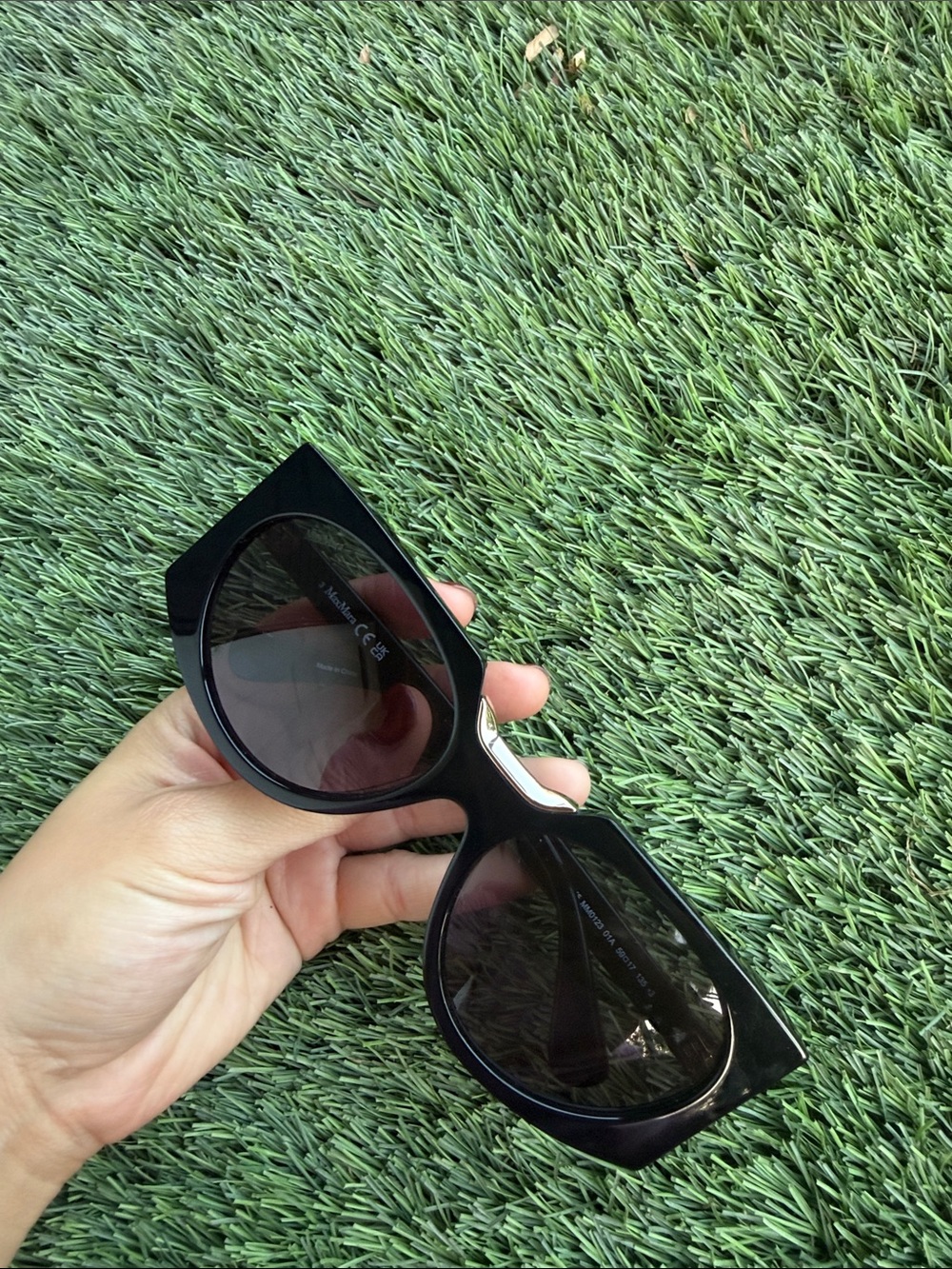 MaxMara Black Oversized Square Women's Sunglasses
